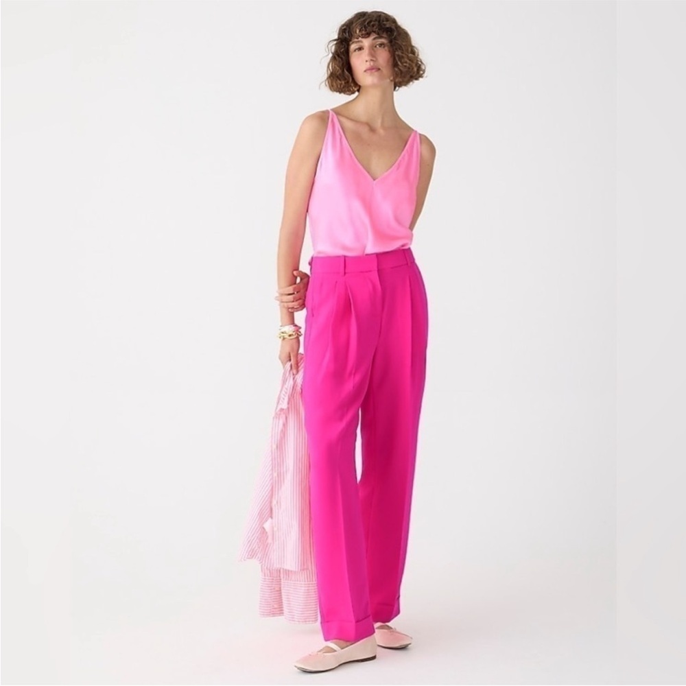J.Crew Essential Wide Leg Pant Hot Pink‎
